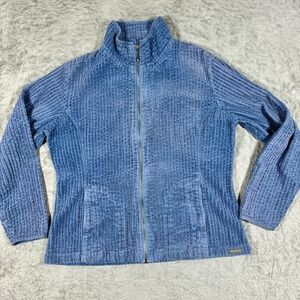 Woolrich Womens Wide Wale Corduroy Jacket Shacket L Mineral Blue Cotton Zip Up